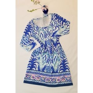 Lilly Pulitzer Beacon Dress Pineapple Blue Sz XS